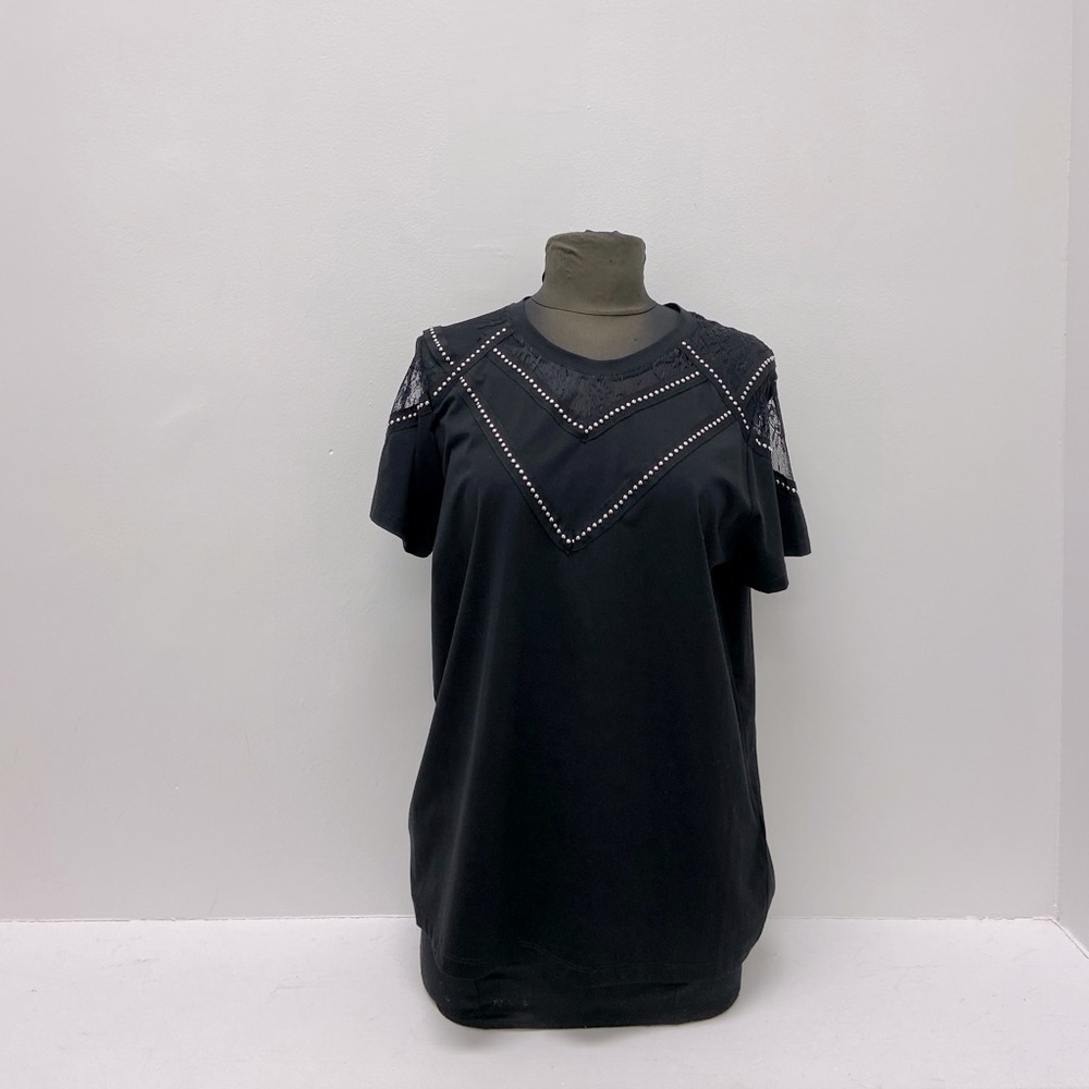 Black Mesh T-shirt Blouse